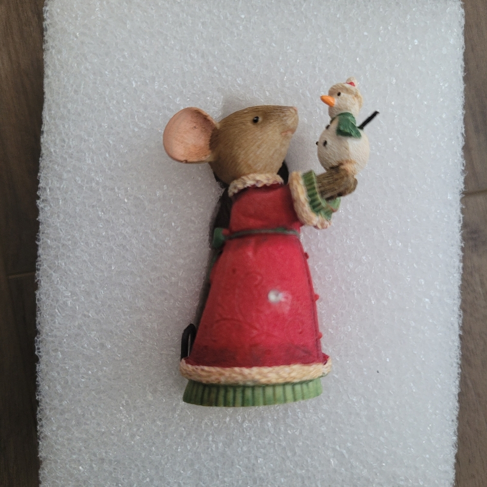 Enesco Mouse with Snowman Figurine